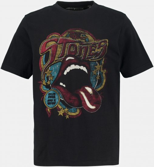 JP1880 Rolling Stones Graphic Band T-Shirt Black - T-skjorter - Store T-skjorter - 2XL-14XL
