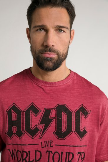JP1880 AC/DC World Tour Graphic Comfort Fit Band T-Shirt Dark Red - T-skjorter - Store T-skjorter - 2XL-14XL