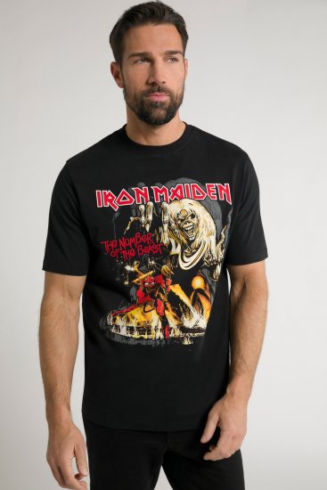 JP1880 Iron Maiden - Number of the Beast Graphic Comfort Fit Band T-Shirt Black - T-skjorter - Store T-skjorter - 2XL-14XL