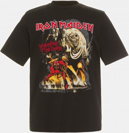 JP1880 Iron Maiden - Number of the Beast Graphic Comfort Fit Band T-Shirt Black - T-skjorter - Store T-skjorter - 2XL-14XL