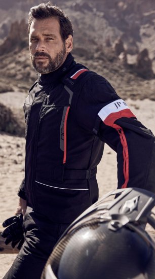 JP1880 Sporty Touring Motorcycle Jacket Black & Red - Motorsykkelklær i plusstørrelser - Motorsykkelklær i store størrelser for menn