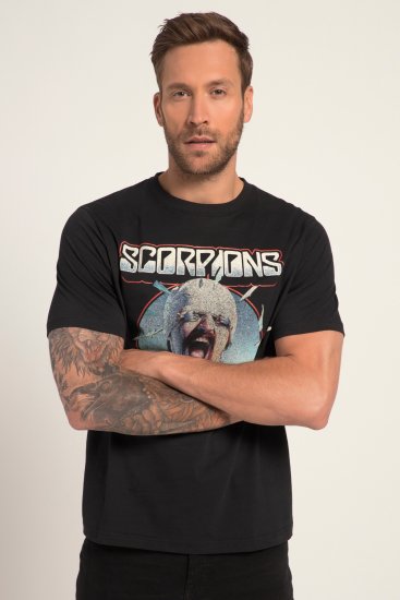 JP1880 Scorpions Blackout Graphic Comfort Fit Band T-Shirt Black - T-skjorter - Store T-skjorter - 2XL-14XL