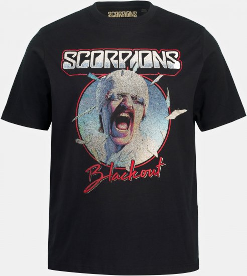 JP1880 Scorpions Blackout Graphic Comfort Fit Band T-Shirt Black - T-skjorter - Store T-skjorter - 2XL-14XL