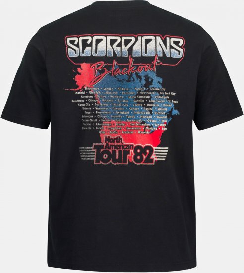 JP1880 Scorpions Blackout Graphic Comfort Fit Band T-Shirt Black - T-skjorter - Store T-skjorter - 2XL-14XL