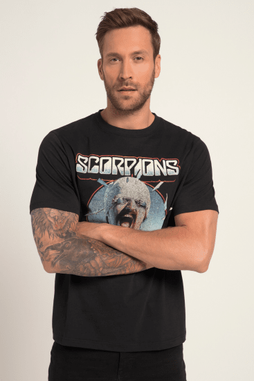 JP1880 Scorpions Blackout Graphic Comfort Fit Band T-Shirt Black - T-skjorter - Store T-skjorter - 2XL-14XL