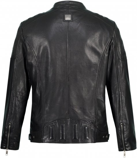 JP1880 Classic Biker Style Leather Jacket Black - Jakker - Store jakker - 2XL-12XL