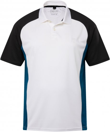 JP1880 FLEXNAMIC® QuickDry Tennis Polo Black-White-Blue - Sportsklær & turklær - Sportsklær till herre i store størrelser