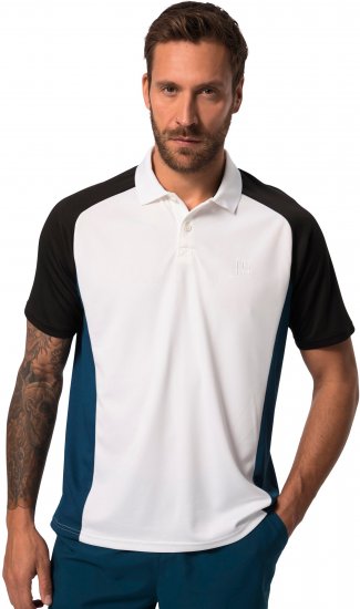 JP1880 FLEXNAMIC® QuickDry Tennis Polo Black-White-Blue - Sportsklær & turklær - Sportsklær till herre i store størrelser