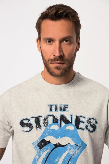 JP1880 Rolling Stones Graphic Comfort Fit Band T-Shirt Light Grey - T-skjorter - Store T-skjorter - 2XL-14XL