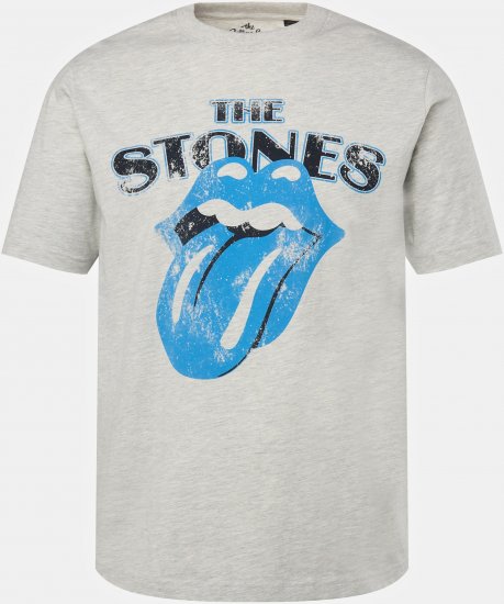JP1880 Rolling Stones Graphic Comfort Fit Band T-Shirt Light Grey - T-skjorter - Store T-skjorter - 2XL-14XL