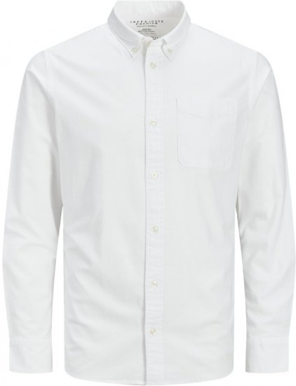 Jack & Jones Brook Oxford Long Sleeve Shirt White - Skjorter - Store skjorter - 2XL-8XL