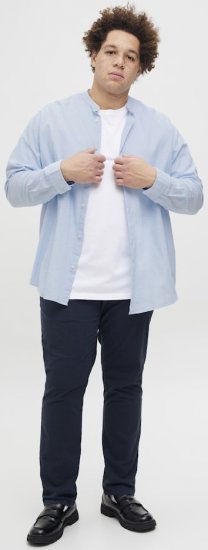 Jack & Jones Breeze Poplin Long Sleeve Shirt Chambray Blue - Skjorter - Store skjorter - 2XL-8XL