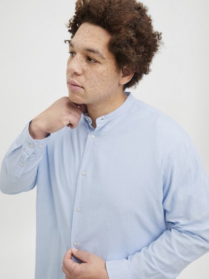 Jack & Jones Breeze Poplin Long Sleeve Shirt Chambray Blue - Skjorter - Store skjorter - 2XL-8XL