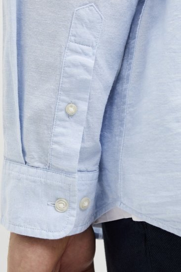 Jack & Jones Breeze Poplin Long Sleeve Shirt Chambray Blue - Skjorter - Store skjorter - 2XL-8XL