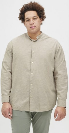 Jack & Jones Breeze Poplin Long Sleeve Shirt Beige - Skjorter - Store skjorter - 2XL-8XL