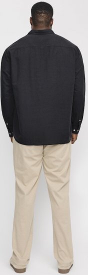 Jack & Jones Breeze Linen Blend Long Sleeve Shirt Black - Skjorter - Store skjorter - 2XL-8XL