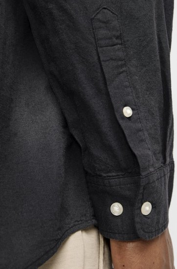 Jack & Jones Breeze Linen Blend Long Sleeve Shirt Black - Skjorter - Store skjorter - 2XL-8XL