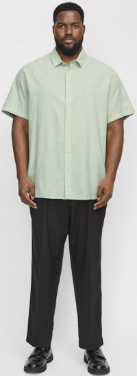 Jack & Jones Breeze Linen Blend Short Sleeve Shirt Iceberg Green - Skjorter - Store skjorter - 2XL-8XL