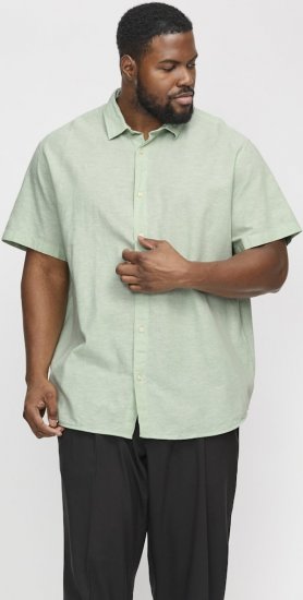 Jack & Jones Breeze Linen Blend Short Sleeve Shirt Iceberg Green - Skjorter - Store skjorter - 2XL-8XL