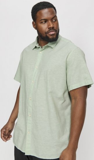 Jack & Jones Breeze Linen Blend Short Sleeve Shirt Iceberg Green - Skjorter - Store skjorter - 2XL-8XL