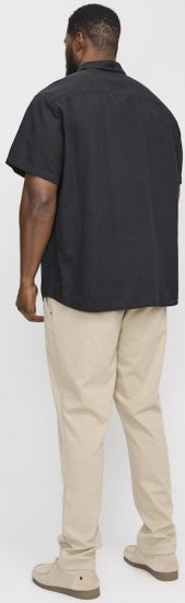 Jack & Jones Breeze Linen Blend Short Sleeve Shirt Black - Skjorter - Store skjorter - 2XL-8XL