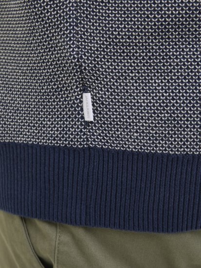 Jack & Jones Ceaston Knit Short Sleeve Sweater Grey/Blue - Gensere og hettegensere - Store hettegensere - 2XL-14XL