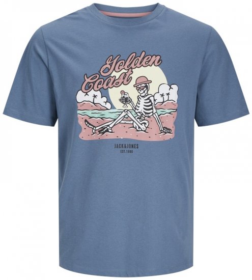 Jack & Jones Elijah Crew Neck T-Shirt Blue - T-skjorter - Store T-skjorter - 2XL-14XL