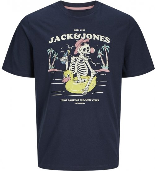 Jack & Jones Elijah Crew Neck T-Shirt Navy - T-skjorter - Store T-skjorter - 2XL-14XL