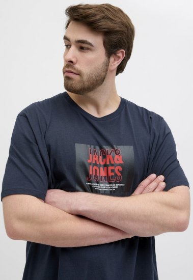 Jack & Jones Hudson Crew Neck T-Shirt Navy - T-skjorter - Store T-skjorter - 2XL-14XL