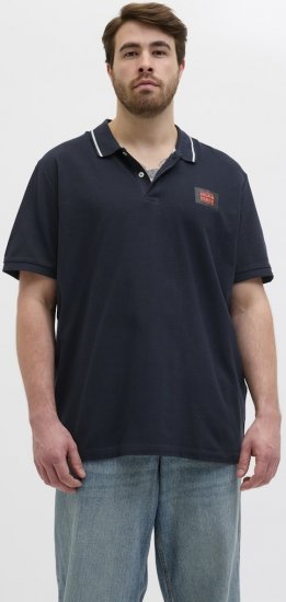 Jack & Jones Hudson Short Sleeve Polo Dark Navy - Polo- & piqueskjorter - Poloskjorte i store størrelser - 2XL-8XL