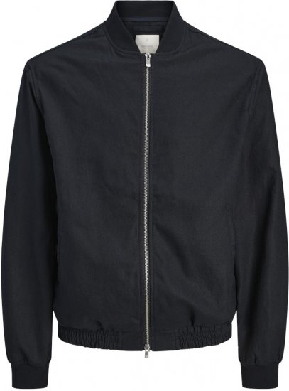 Jack & Jones Leister LinenMix Bomber Jacket Dark Navy - Jakker - Store jakker - 2XL-12XL
