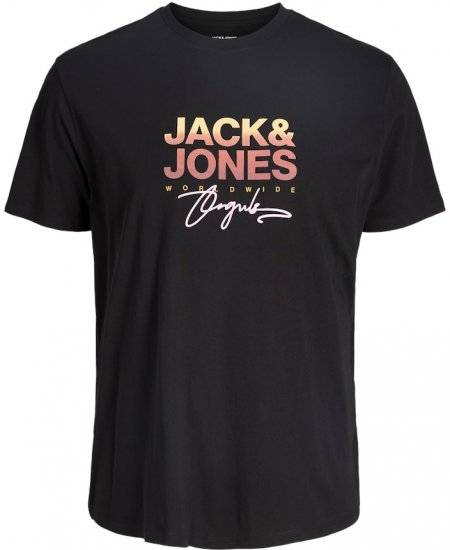 Jack & Jones Canggu Crew Neck T-Shirt Black - T-skjorter - Store T-skjorter - 2XL-14XL