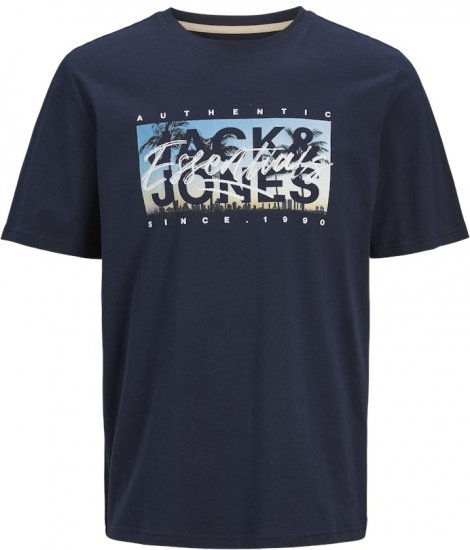 Jack & Jones Colton Photoprint Crew Neck T-Shirt Dark Navy - T-skjorter - Store T-skjorter - 2XL-14XL
