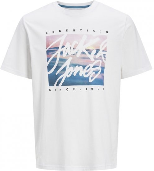 Jack & Jones Colton Photoprint Crew Neck T-Shirt White - T-skjorter - Store T-skjorter - 2XL-14XL