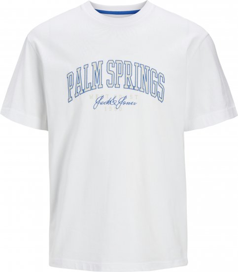 Jack & Jones Detroit Crew Neck T-Shirt White - T-skjorter - Store T-skjorter - 2XL-14XL
