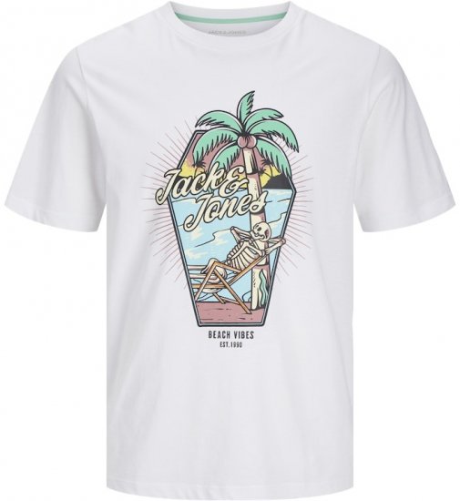 Jack & Jones Elijah Crew Neck T-Shirt White - T-skjorter - Store T-skjorter - 2XL-14XL