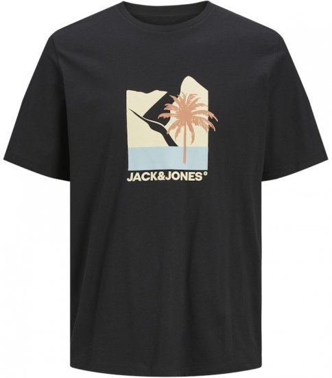 Jack & Jones Barbados Graphic Crew Neck T-Shirt Black - T-skjorter - Store T-skjorter - 2XL-14XL