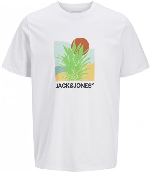 Jack & Jones Barbados Graphic Crew Neck T-Shirt White - T-skjorter - Store T-skjorter - 2XL-14XL