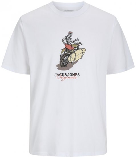 Jack & Jones Skull Coast Crew Neck T-Shirt Bright White - T-skjorter - Store T-skjorter - 2XL-14XL