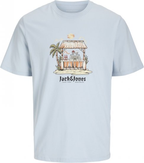 Jack & Jones Skull Coast Crew Neck T-Shirt Light Blue - T-skjorter - Store T-skjorter - 2XL-14XL