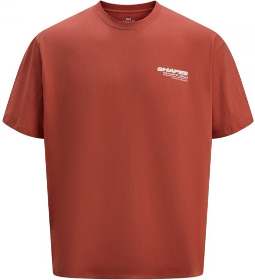 Jack & Jones Fold Crew Neck T-Shirt Red - T-skjorter - Store T-skjorter - 2XL-14XL