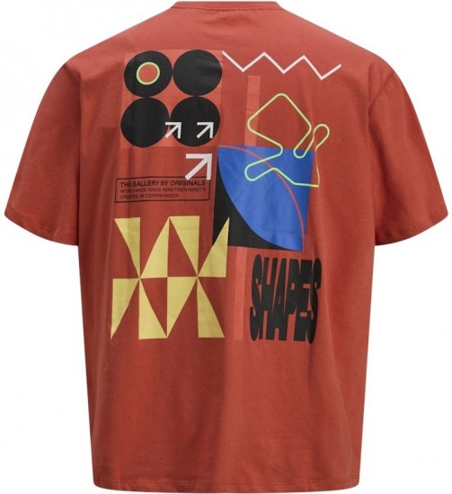 Jack & Jones Fold Crew Neck T-Shirt Red - T-skjorter - Store T-skjorter - 2XL-14XL