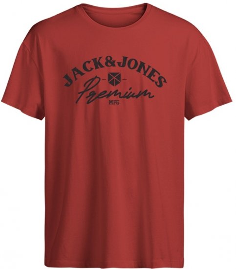 Jack & Jones Blurobar Crew Neck T-Shirt Red - T-skjorter - Store T-skjorter - 2XL-14XL