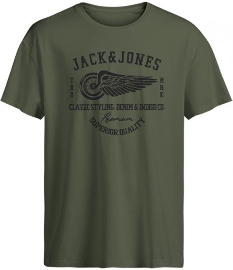 Jack & Jones Blurobar Crew Neck T-Shirt Green - T-skjorter - Store T-skjorter - 2XL-14XL
