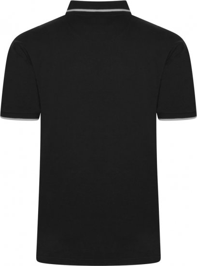Kam Jeans 5518 Smart Mini Geo-Print Polo Black - Polo- & piqueskjorter - Poloskjorte i store størrelser - 2XL-8XL