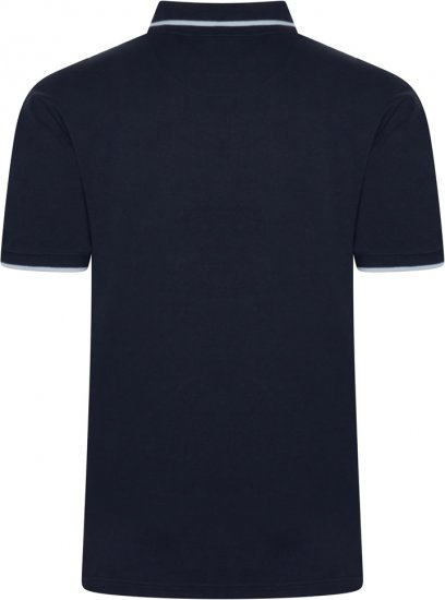 Kam Jeans 5518 Smart Mini Geo-Print Polo Navy - Polo- & piqueskjorter - Poloskjorte i store størrelser - 2XL-8XL