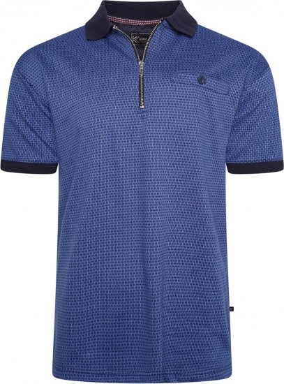 Kam Jeans 5520 Dobby Weaved Polo Victoria Blue - Polo- & piqueskjorter - Poloskjorte i store størrelser - 2XL-8XL