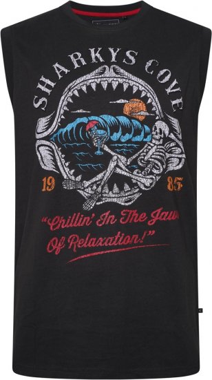 Kam Jeans 5762 Sharkeys Cove Vest Sleeveless T-Shirt Pirate Black - T-skjorter - Store T-skjorter - 2XL-14XL