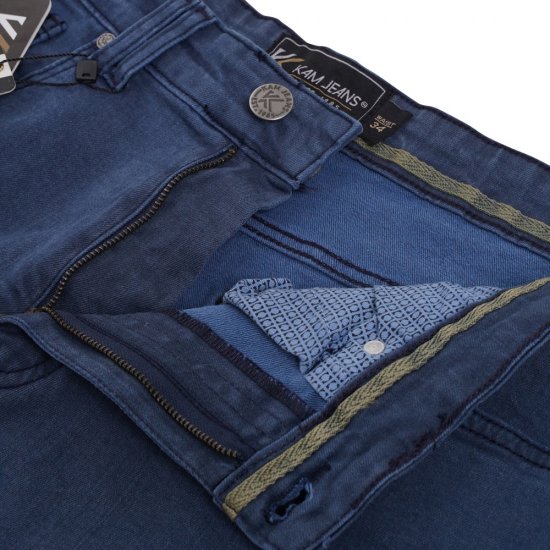 Kam Jeans Onana Embossed Wash Denim Shorts Smokey Blue - Shorts - Store shorts - W40-W60