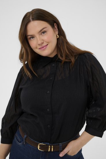 Kaffe Curve Gabby Skjorte med forkortede ermer Svart - Skjorter - 